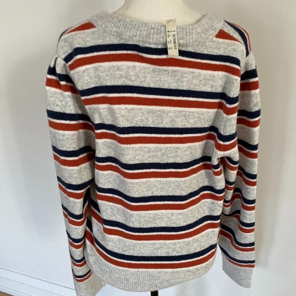MADEWELL BNWT V-Neck Womens Sweater New Striped - Picture 5 of 11